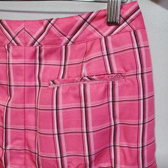 IZOD XFG Golf Skort Skirt Shorts Mini Athleisure Pickleball Pink Plaid Women's 2 - Picture 10 of 16